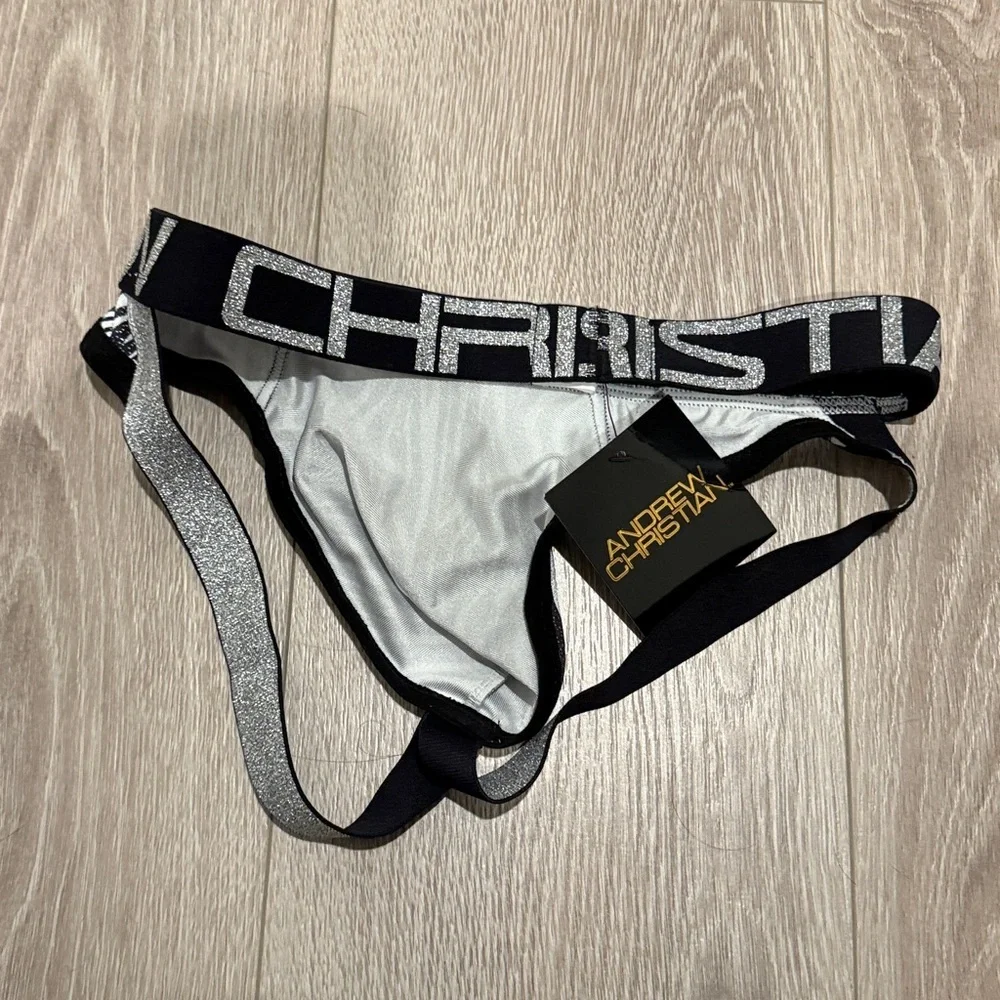 BNWT Andrew Christian Sparkly Zebra Jock Strap Underwear Size XS